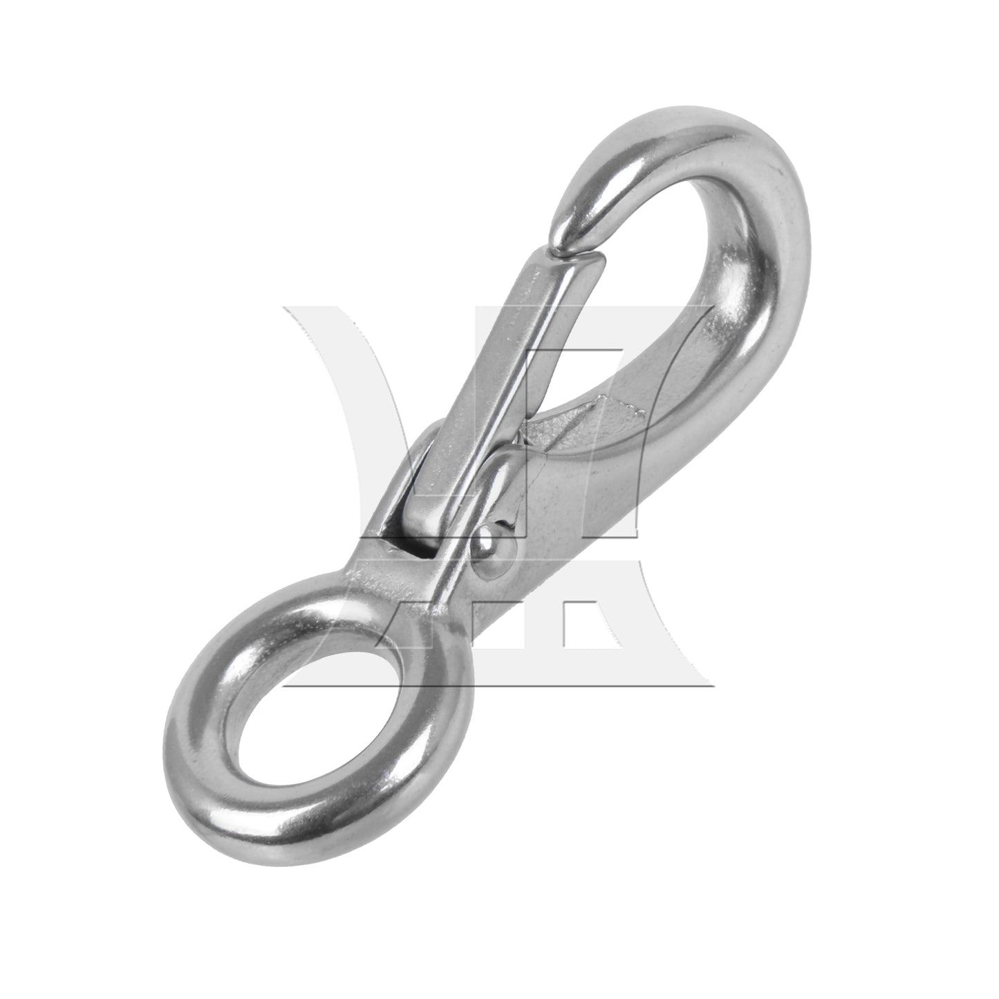 BQLZR 304 Stainless Steel Spring Loaded Marine Fixed Eye Boat Snap Hook 0# Silver