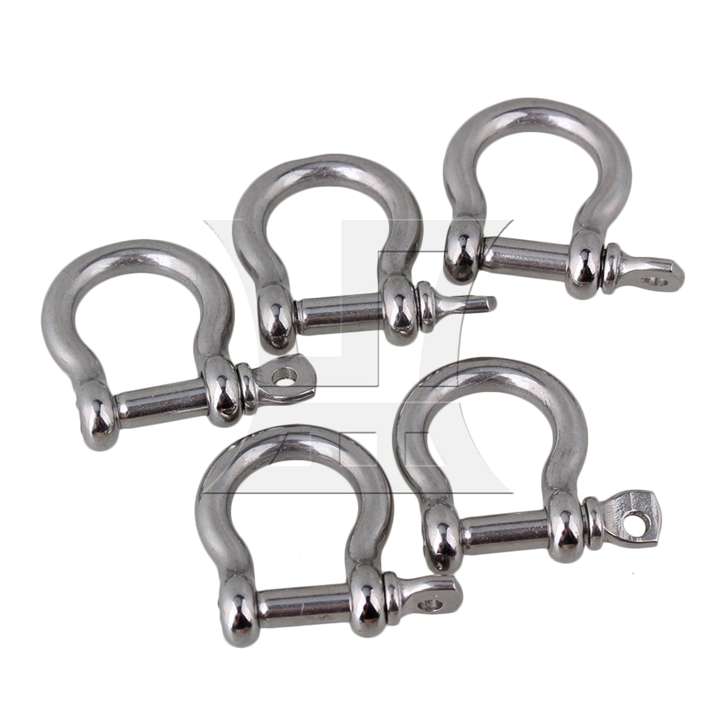 BQLZR 5pcs M4 304 Stainless Steel Screw Pin Anchor Shackle Bow Rigging European Style