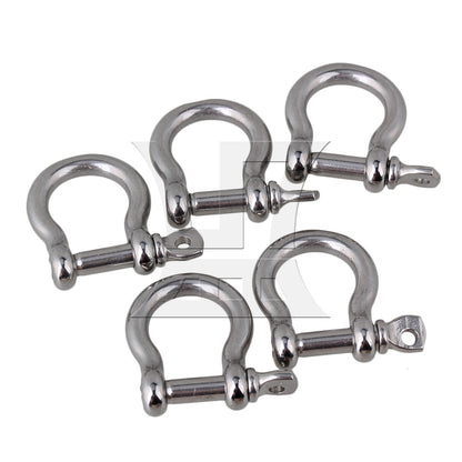 BQLZR 5pcs M4 304 Stainless Steel Screw Pin Anchor Shackle Bow Rigging European Style