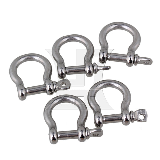 BQLZR 5pcs M4 304 Stainless Steel Screw Pin Anchor Shackle Bow Rigging European Style
