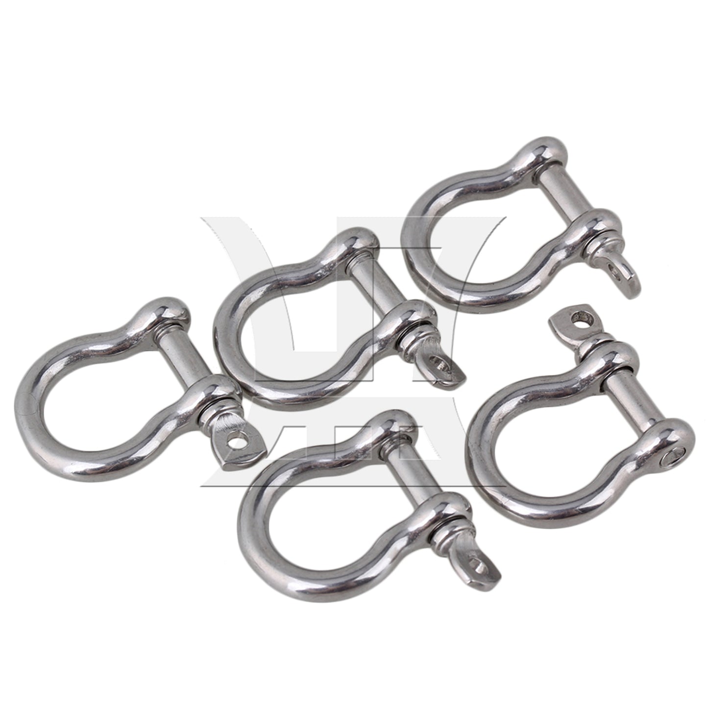 BQLZR 5pcs M4 304 Stainless Steel Screw Pin Anchor Shackle Bow Rigging European Style