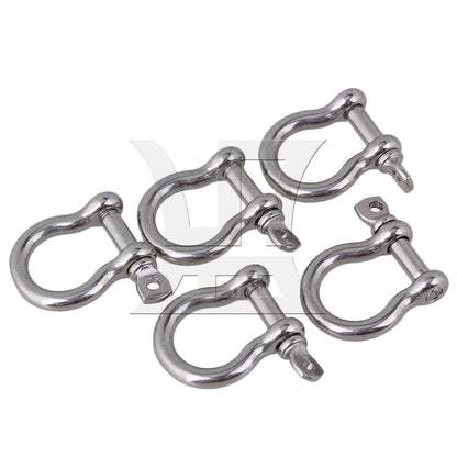 BQLZR 5pcs M4 304 Stainless Steel Screw Pin Anchor Shackle Bow Rigging European Style