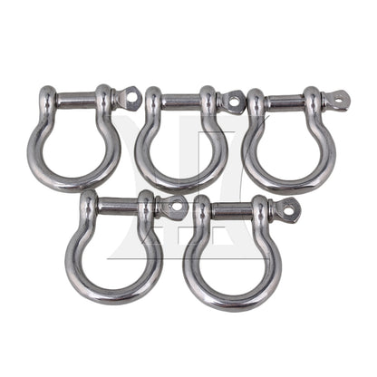 BQLZR  M5 304 Stainless Steel Screw Pin Anchor Shackle Bow Rigging European Style