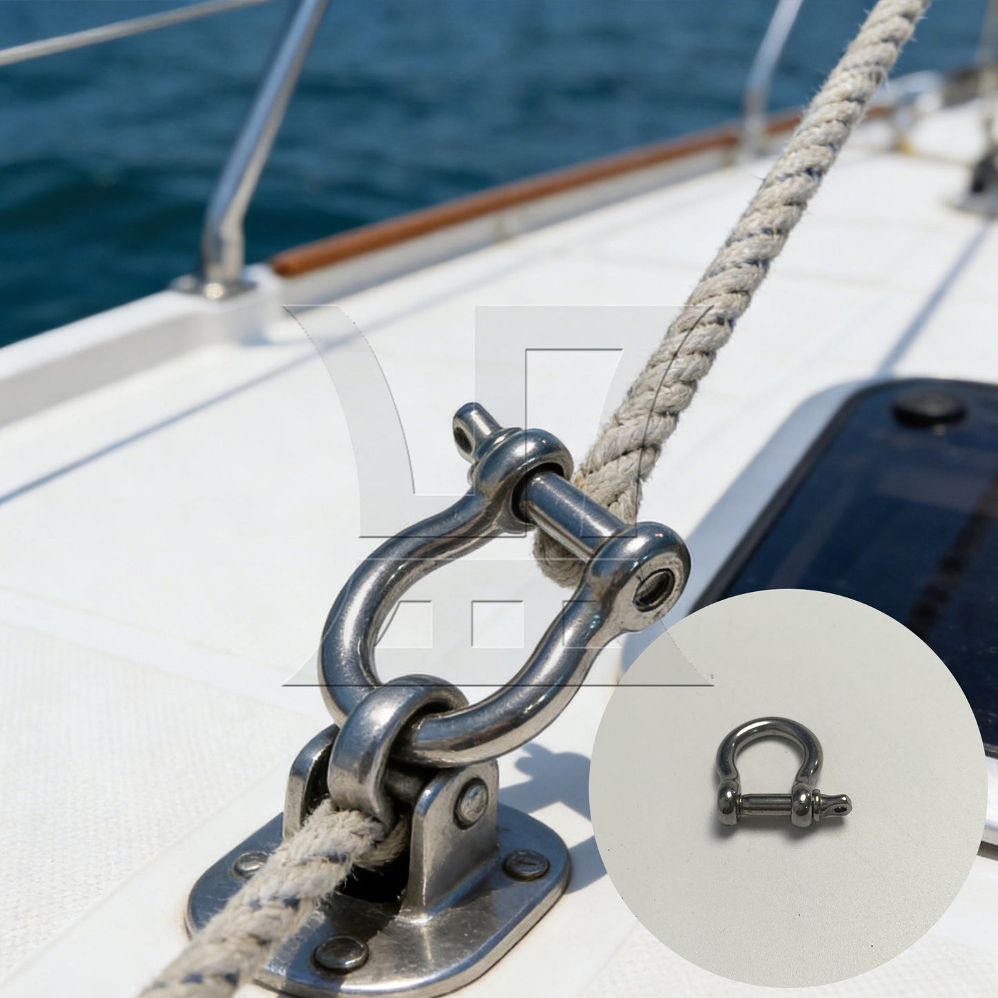 BQLZR  M5 304 Stainless Steel Screw Pin Anchor Shackle Bow Rigging European Style