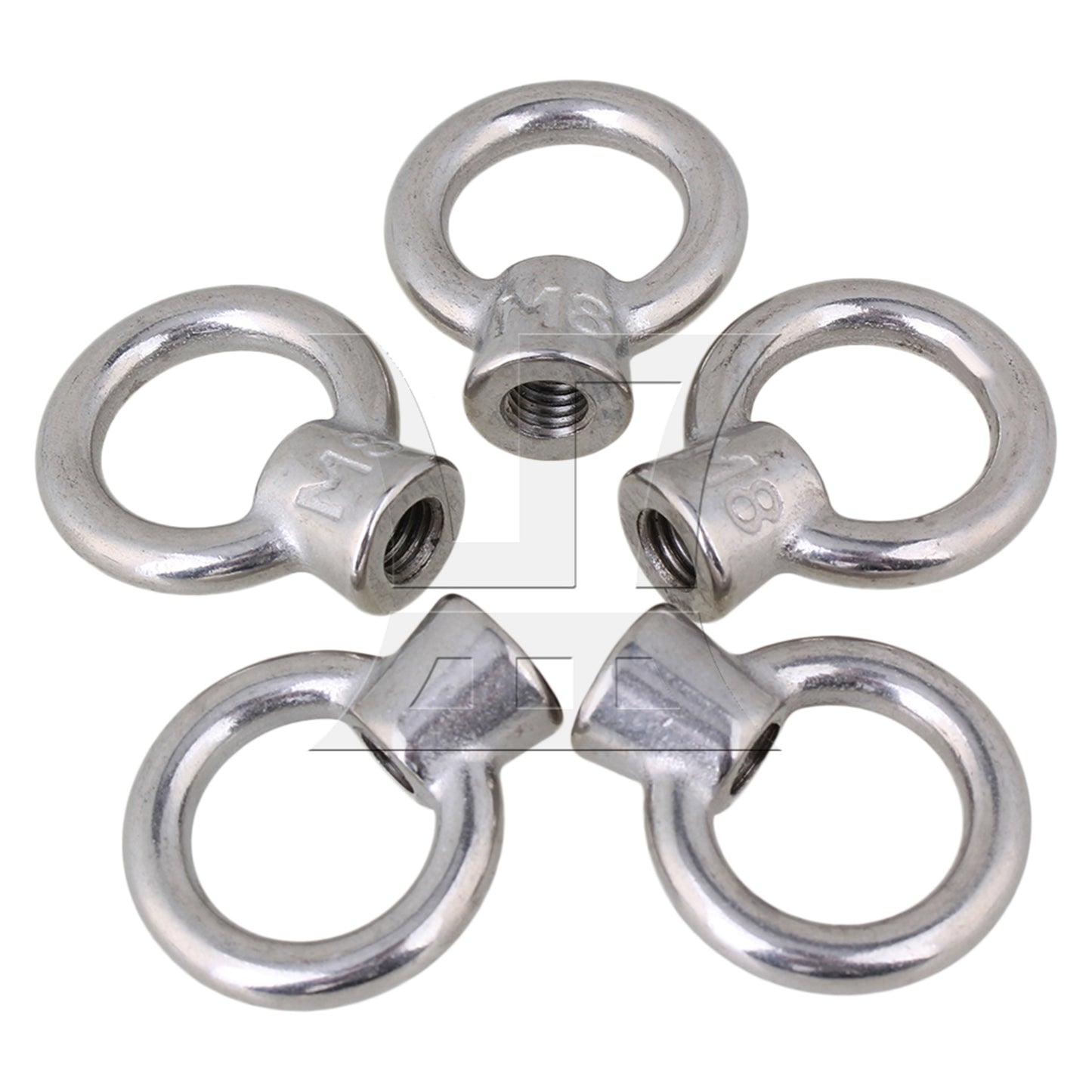 BQLZR Japanese Style 304 Stainless Steel M8 Ring Shape Metric Threaded Eyed Nuts
