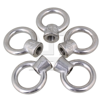 BQLZR Japanese Style 304 Stainless Steel M8 Ring Shape Metric Threaded Eyed Nuts
