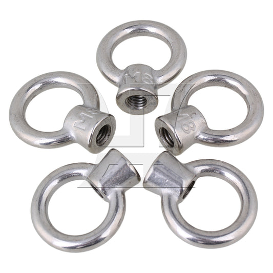 BQLZR Japanese Style 304 Stainless Steel M8 Ring Shape Metric Threaded Eyed Nuts