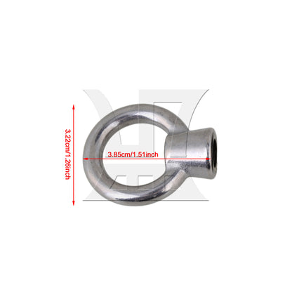 BQLZR Japanese Style 304 Stainless Steel M8 Ring Shape Metric Threaded Eyed Nuts