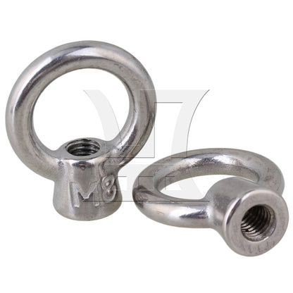 BQLZR Japanese Style 304 Stainless Steel M8 Ring Shape Metric Threaded Eyed Nuts