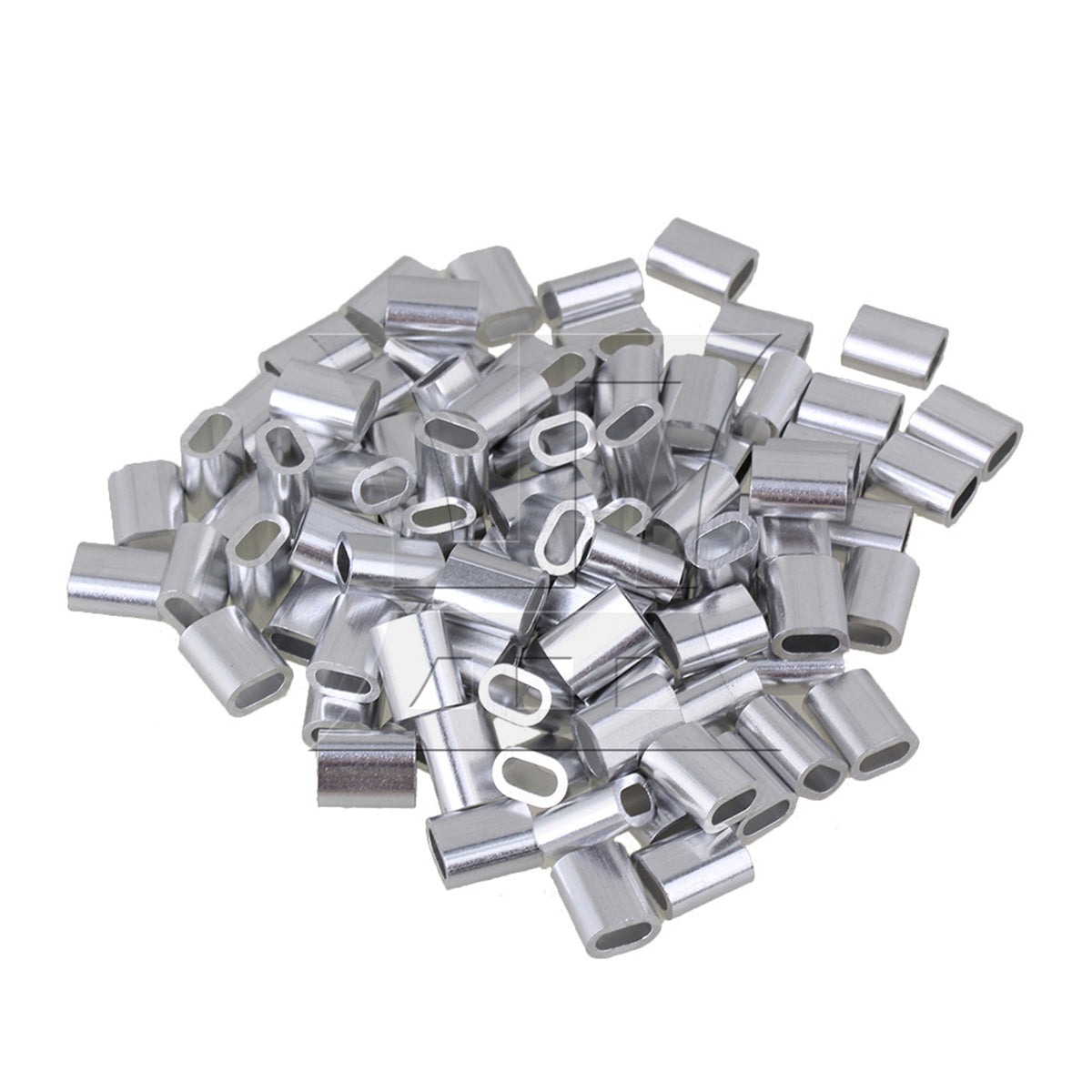 BQLZR M3 Silver Color Aluminum Clip Oval Wire Rope Ferrule Clamp Pack