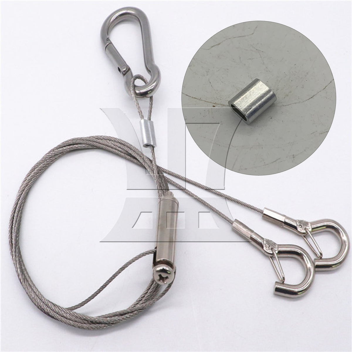 BQLZR M3 Silver Color Aluminum Clip Oval Wire Rope Ferrule Clamp Pack