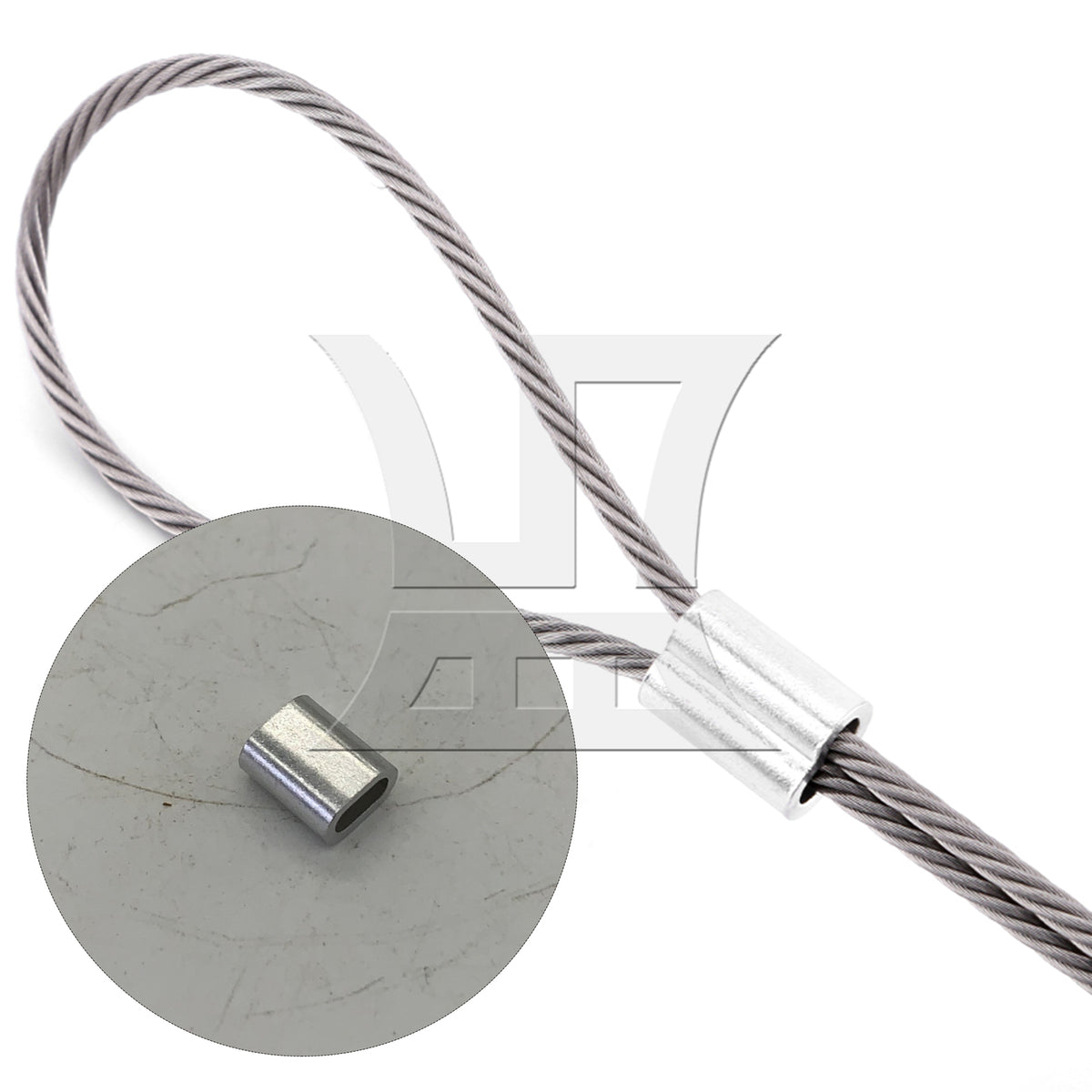 BQLZR M3 Silver Color Aluminum Clip Oval Wire Rope Ferrule Clamp Pack