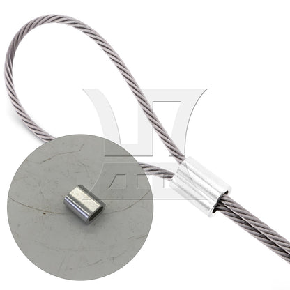 BQLZR M3 Silver Color Aluminum Clip Oval Wire Rope Ferrule Clamp Pack