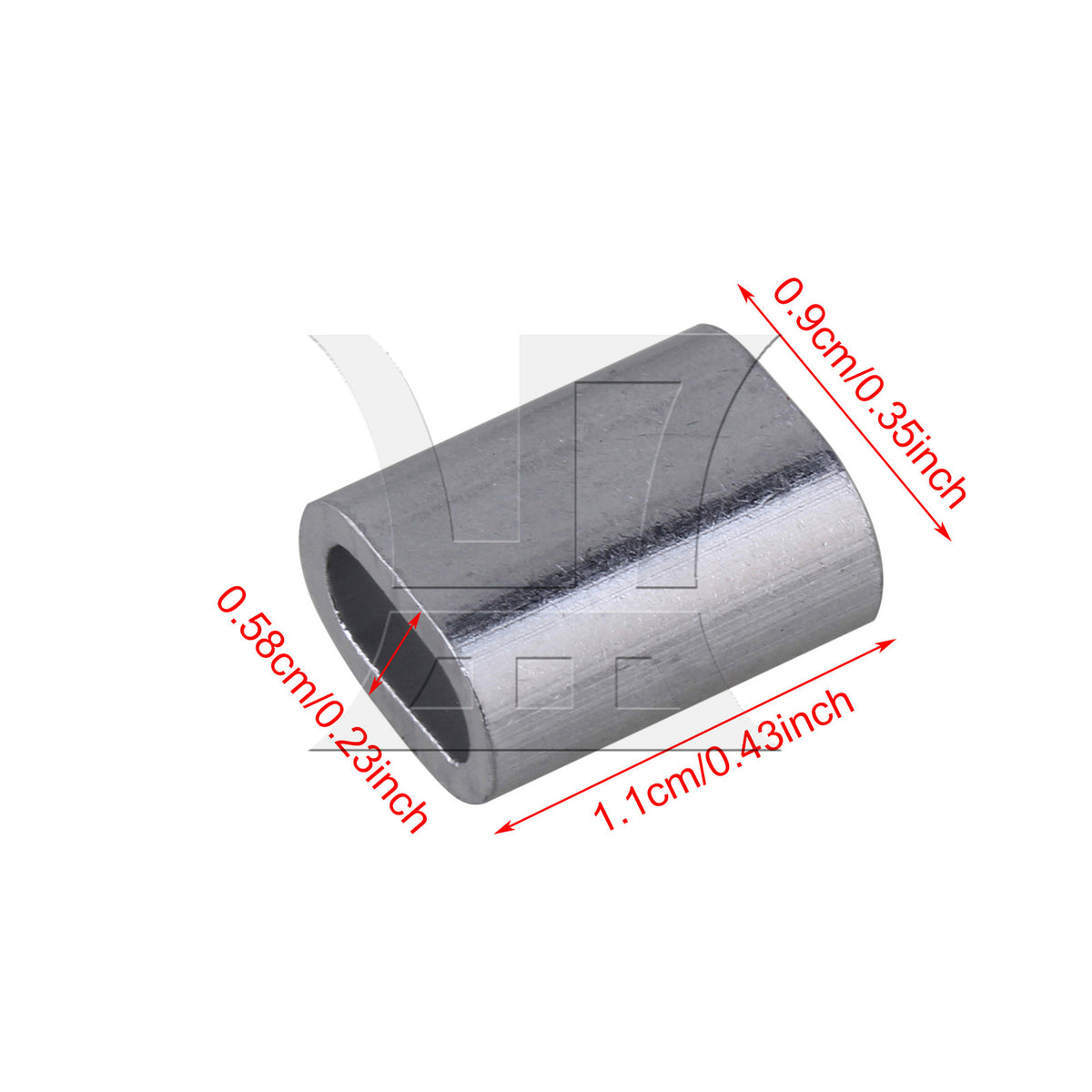 BQLZR M3 Silver Color Aluminum Clip Oval Wire Rope Ferrule Clamp Pack