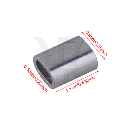 BQLZR M3 Silver Color Aluminum Clip Oval Wire Rope Ferrule Clamp Pack