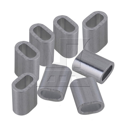 BQLZR M3 Silver Color Aluminum Clip Oval Wire Rope Ferrule Clamp Pack