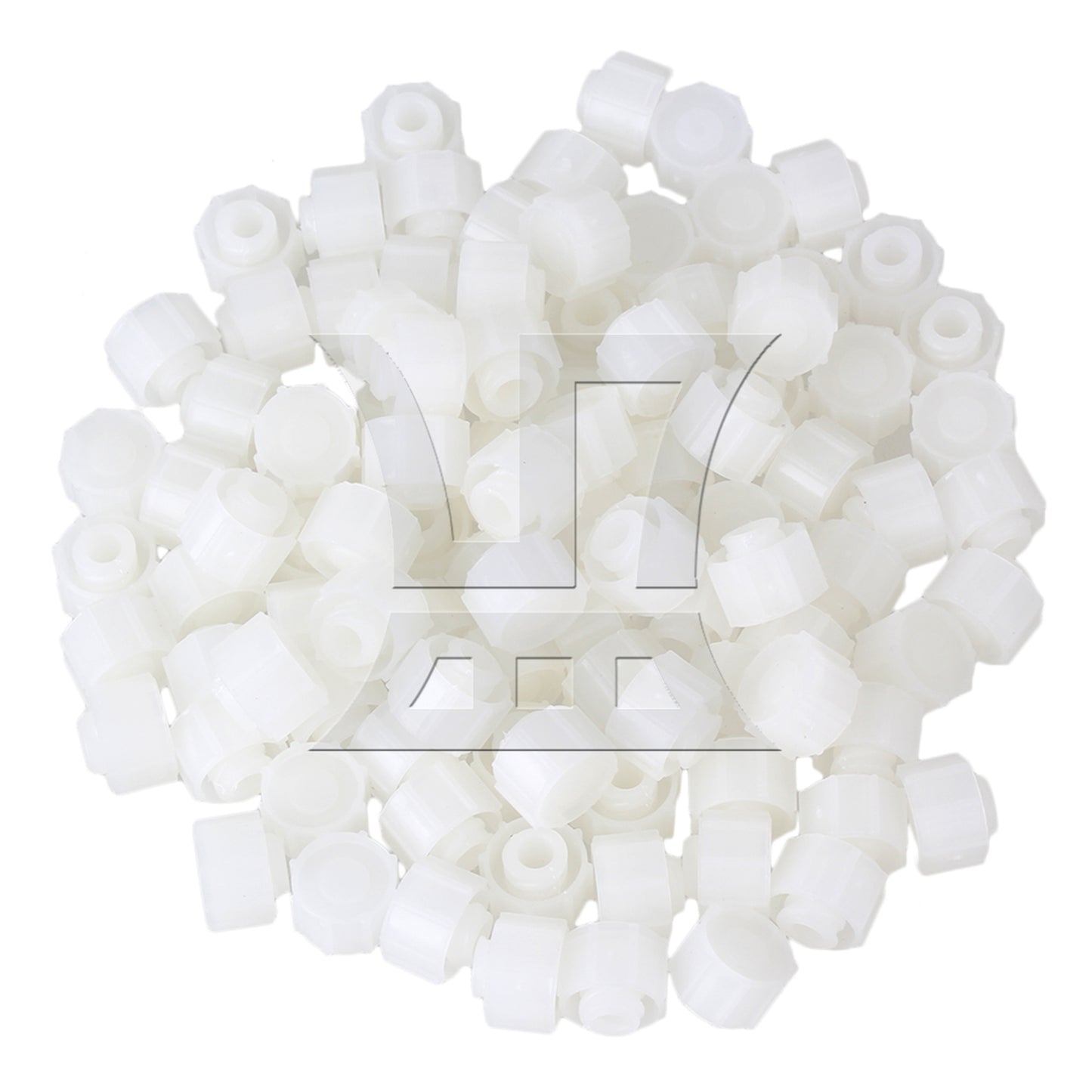 BQLZR 100pcs White Round Airtight Dispensing Industrial Syringe Caps Screw Type