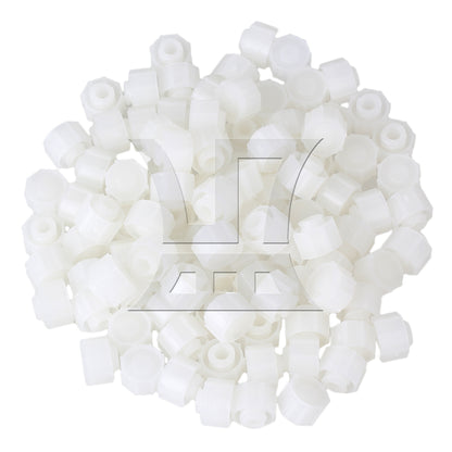 BQLZR 100pcs White Round Airtight Dispensing Industrial Syringe Caps Screw Type