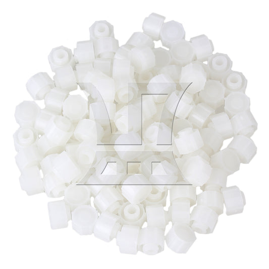 BQLZR 100pcs White Round Airtight Dispensing Industrial Syringe Caps Screw Type