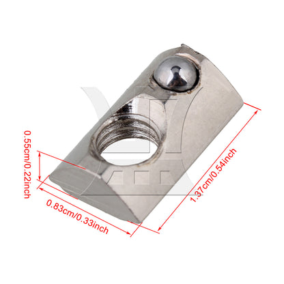 BQLZR Half Round Roll T Spring Nut M5 for 20 Series European Aluminum Slot BQLZR