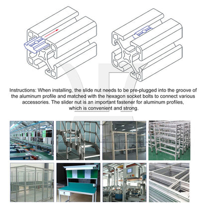 BQLZR T Sliding Nut Drop In M6 for 20 Series European Aluminum Slot BQLZR