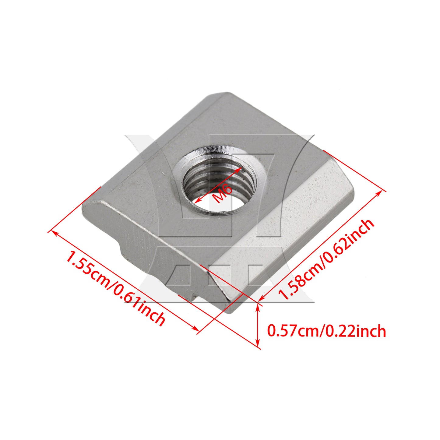 BQLZR T Sliding Nut Drop In M6 for 30 Series European Aluminum Slot Silver