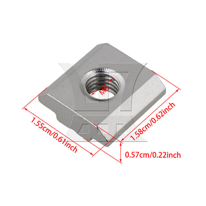 BQLZR T Sliding Nut Drop In M6 for 30 Series European Aluminum Slot Silver
