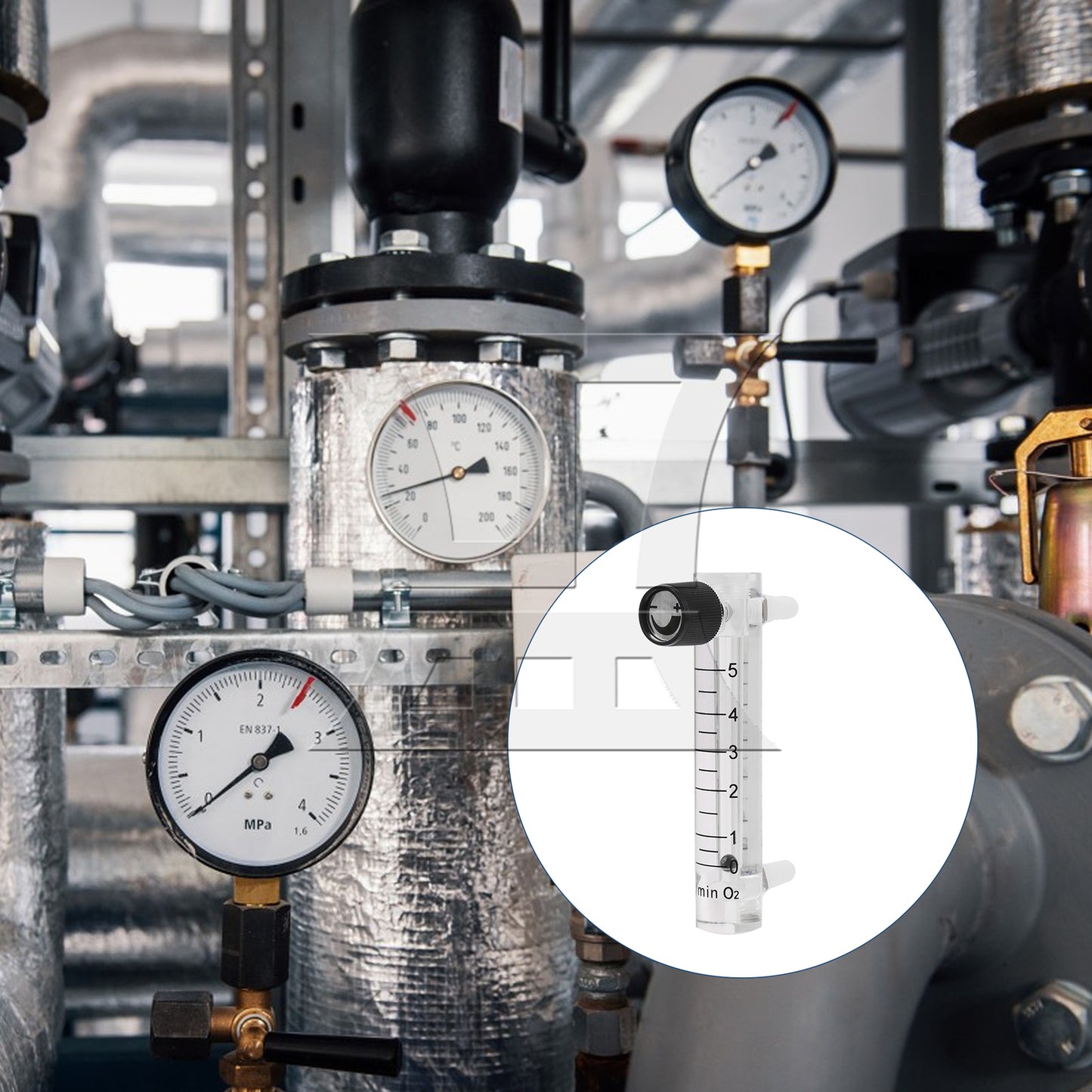 BQLZR 0.5-5LPM Adjust Acrylic Oxygen Flowmeter for Oxygen Air Gas