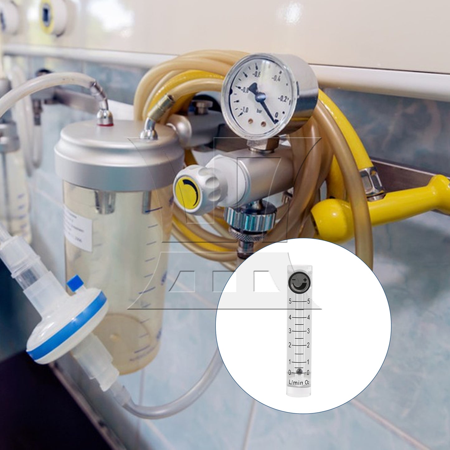 BQLZR 0.5-5LPM Adjust Acrylic Oxygen Flowmeter for Oxygen Air Gas