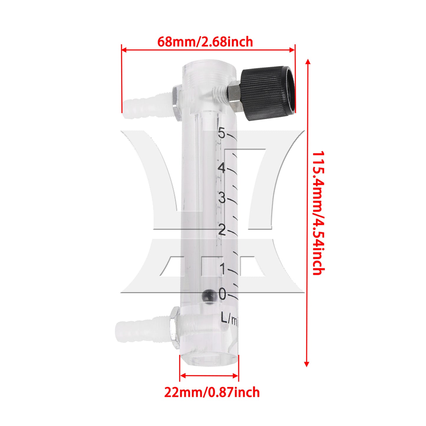 BQLZR 0.5-5LPM Adjust Acrylic Oxygen Flowmeter for Oxygen Air Gas