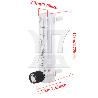 BQLZR LZQ-7 120mm Height Flowmeter 3-30LPM Flow Meter for Oxygen Air Gas
