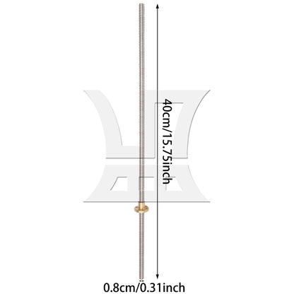 BQLZR L400mm Stainless Steel Lead Screw and Nut 2mm Lead for Machine Tool Silver