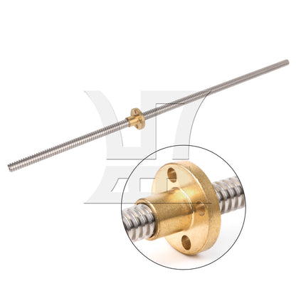 BQLZR L500mm Stainless Steel Lead Screw and Nut 2mm Lead for Machine Tool