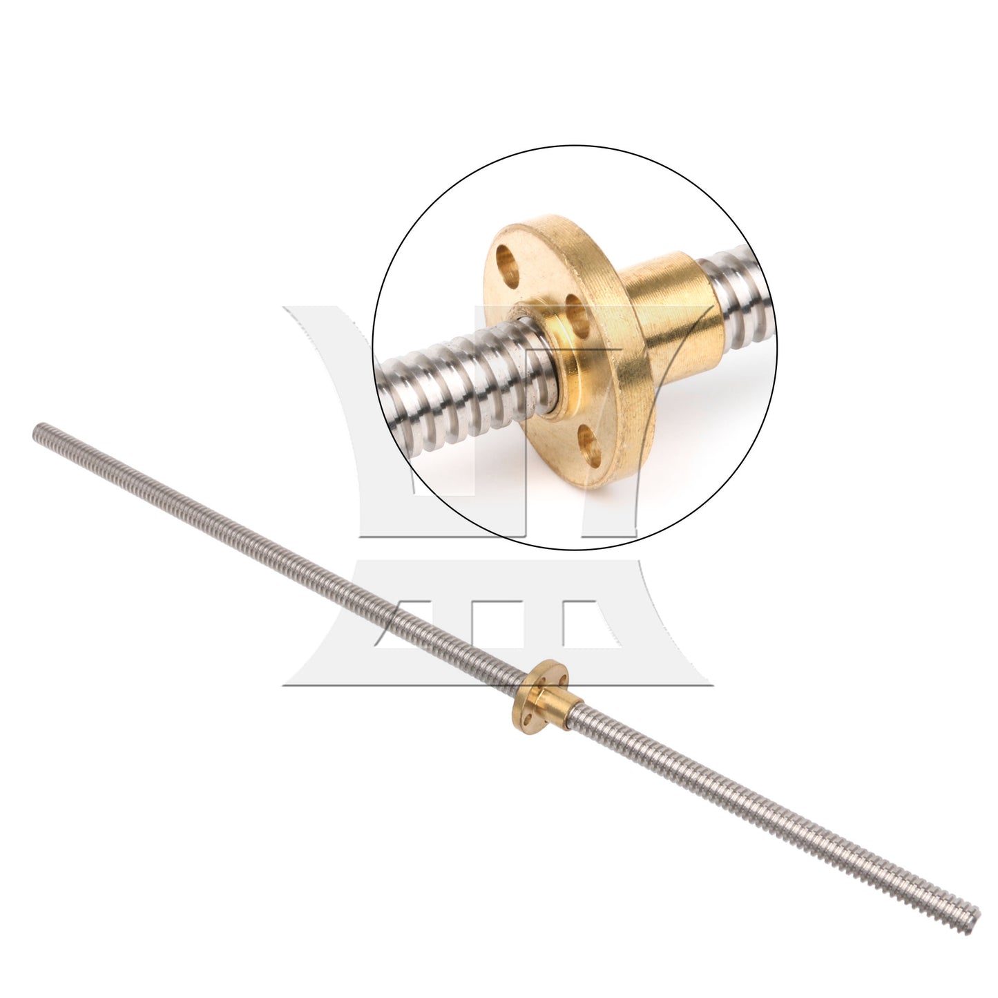 BQLZR L500mm Stainless Steel Lead Screw and Nut 2mm Lead for Machine Tool