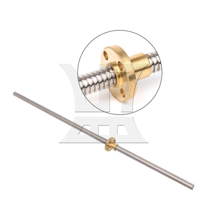BQLZR L350mm Stainless Steel Lead Screw and Nut 8mm Lead for 3D Printer Silver