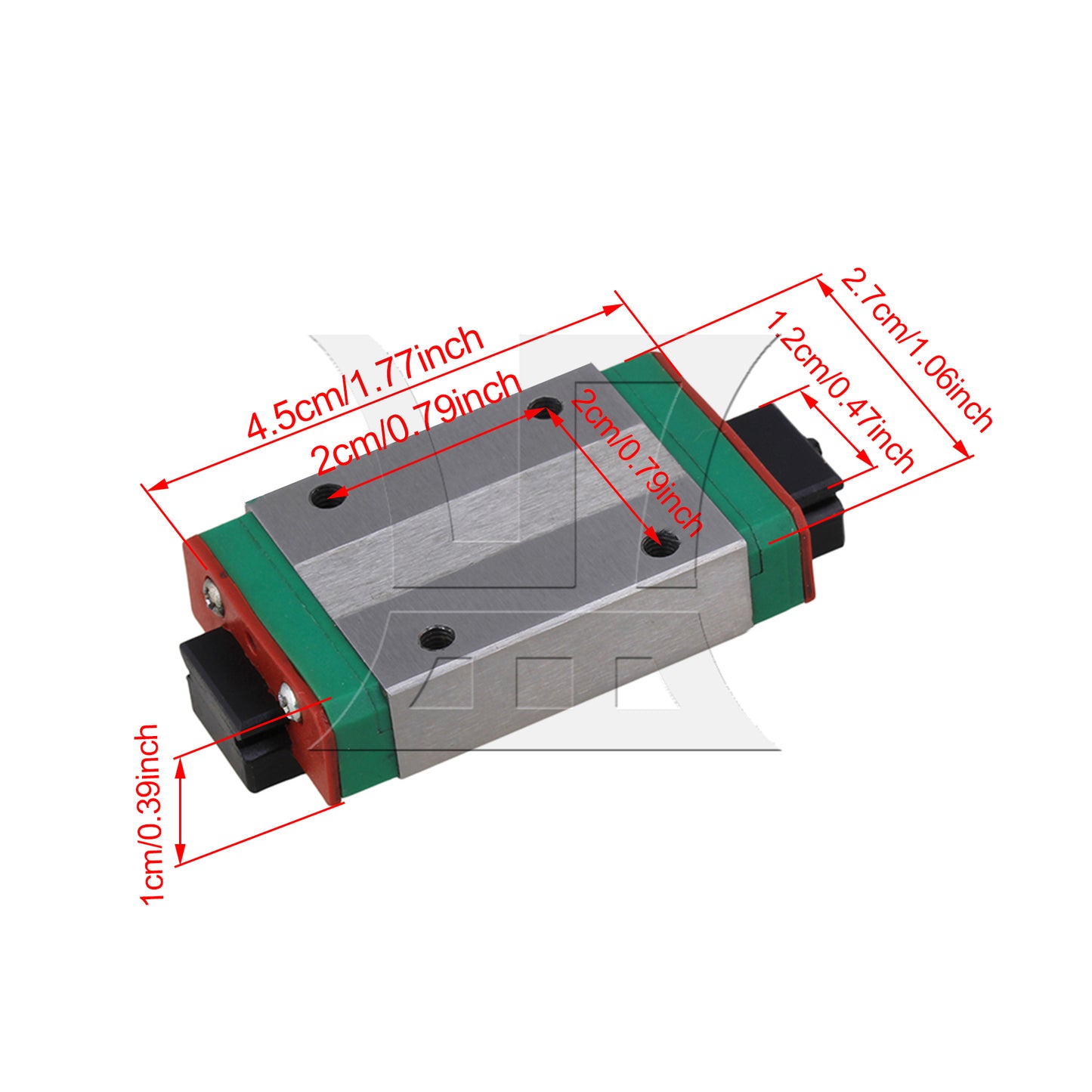 BQLZR 10mm Thick 45mm Length Extension Linear Guide Rail Sliding Block MGN12H