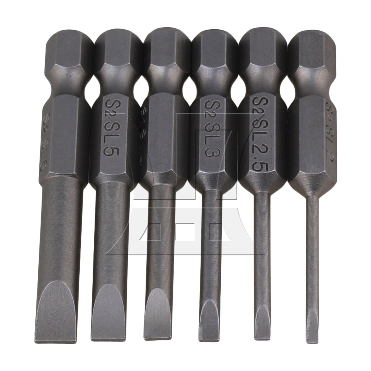 BQLZR 6 x BQLZR S2 Alloy Steel 1/4" Hex Shank Flat Head Slotted Screwdriver Bits