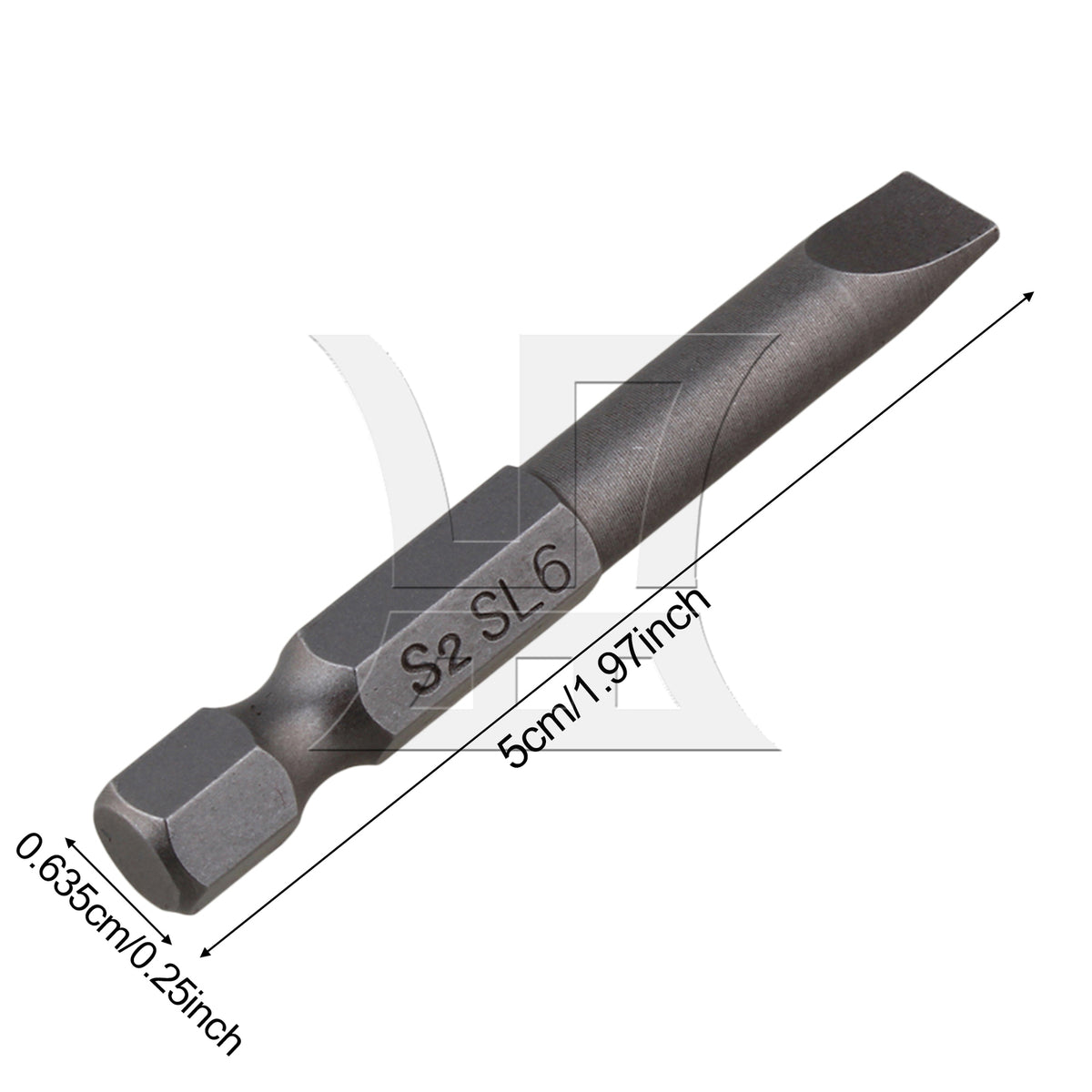 BQLZR 6 x BQLZR S2 Alloy Steel 1/4" Hex Shank Flat Head Slotted Screwdriver Bits