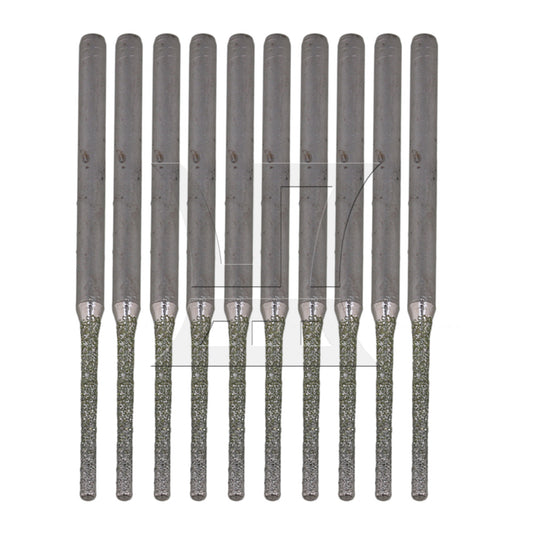 BQLZR 10xBQLZR Lapidary Coated Solid Bits Gems Drilling Bits 1.5mm Silver