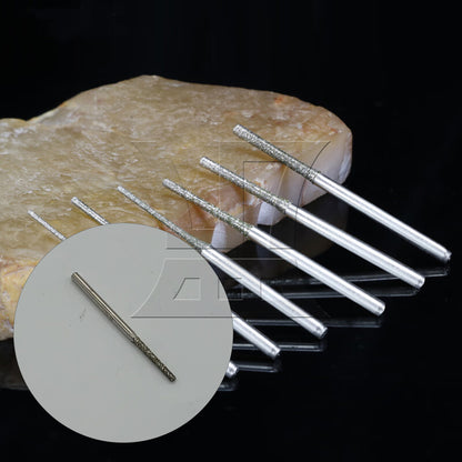 BQLZR 10xBQLZR Lapidary Coated Solid Bits Gems Drilling Bits 1.5mm Silver