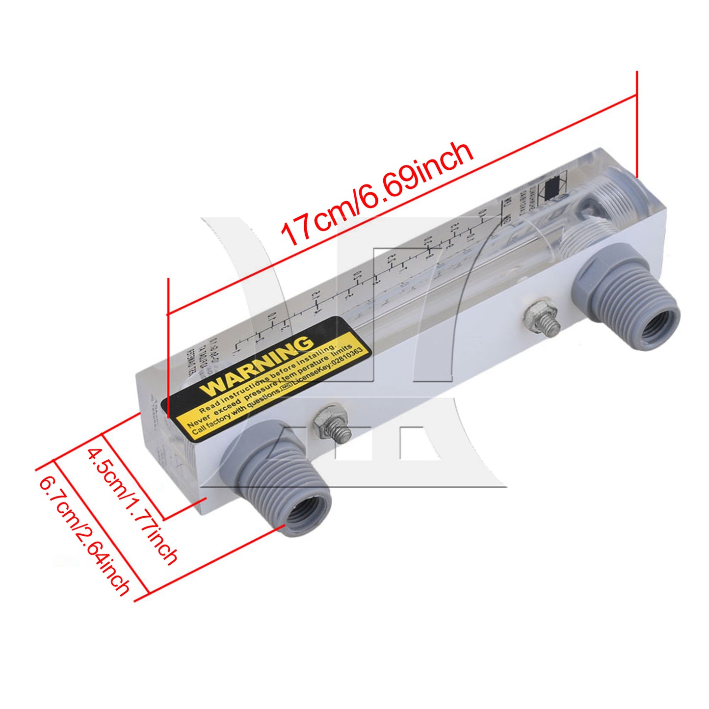 BQLZR Panel Type Liquid Flowmeter Water Flow Meter 0.2-1GPM/1-4LPM LZM-15