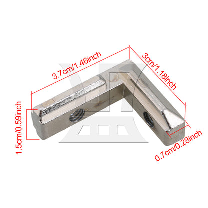 BQLZR Carbon Steel Interior Corner Connector Joint Bracket 3030 Silver