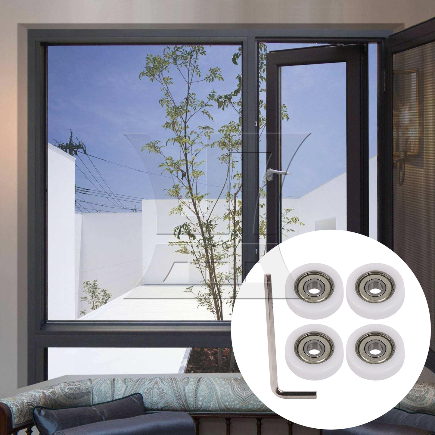 BQLZR 626ZZ 0.6x2.6x0.8cm Guide Pulley Rail Ball Bearing Wheels for Door