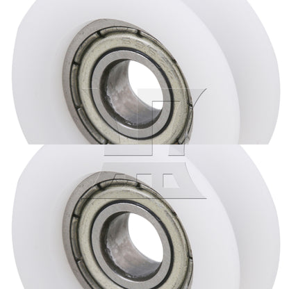 BQLZR 4x White U Type Groove Guide Pulley Wheel Bearing Door Window Roller