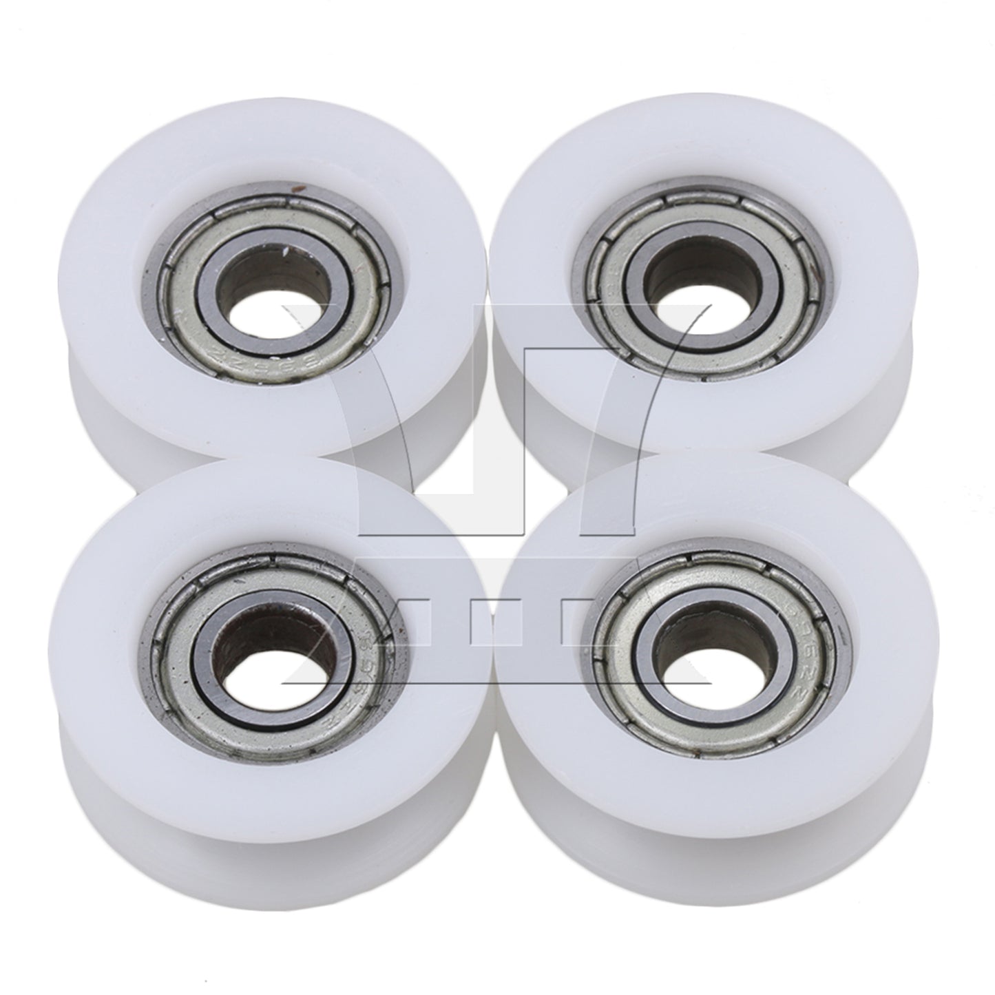 BQLZR 4x White U Type Groove Guide Pulley Wheel Bearing Door Window Roller