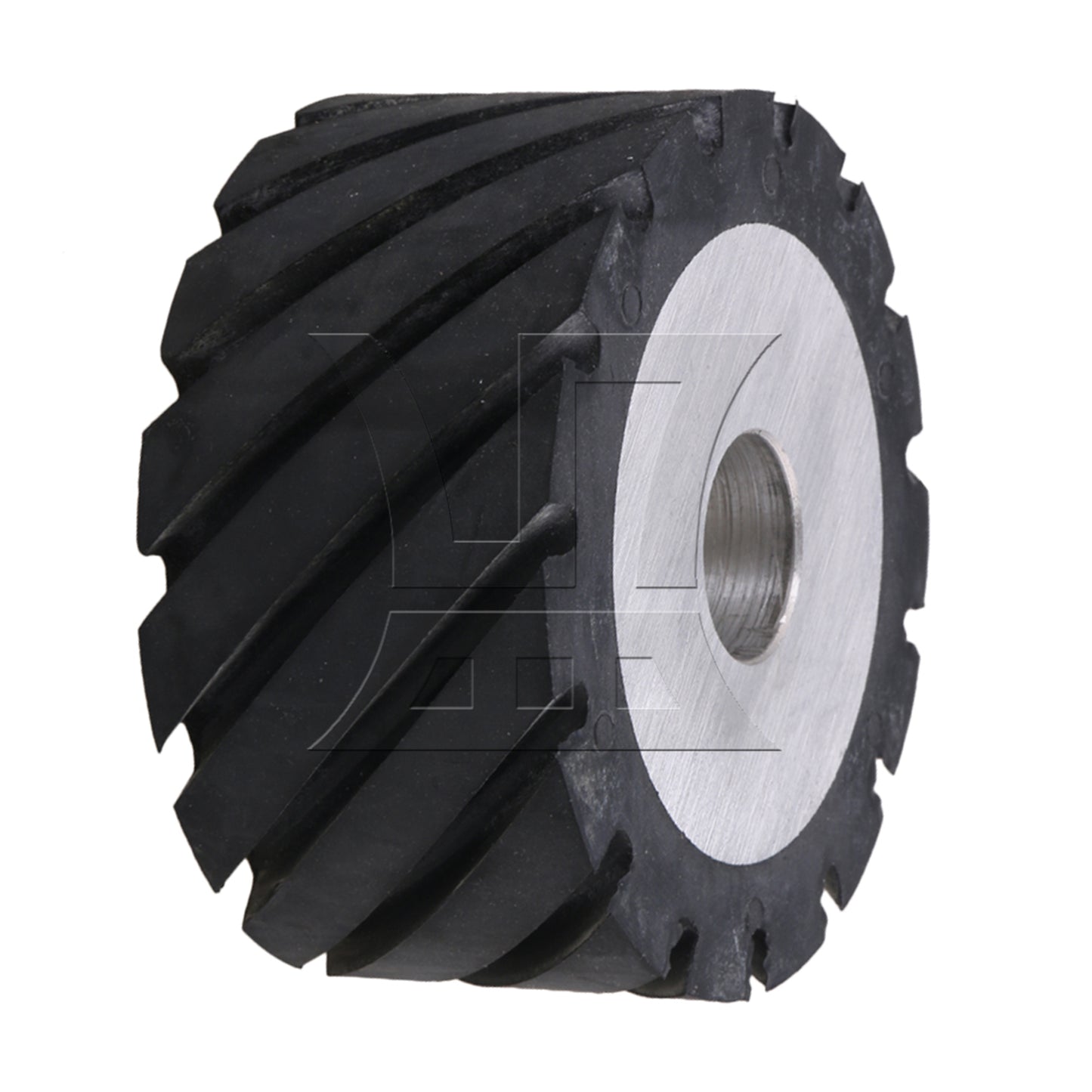 BQLZR 10 x 5cm Black Serrated Bearings Rubber Belt Grinder Sander Wheels