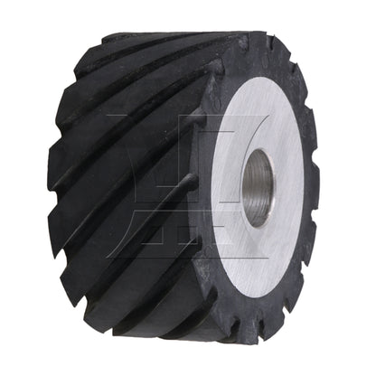 BQLZR 10 x 5cm Black Serrated Bearings Rubber Belt Grinder Sander Wheels