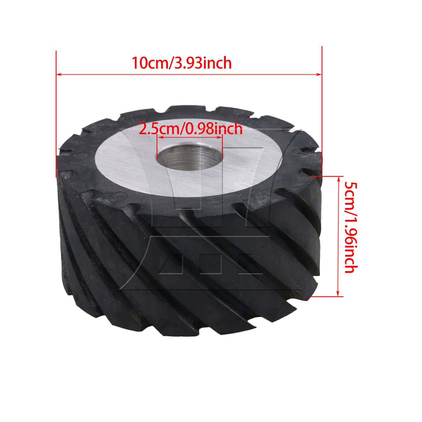 BQLZR 10 x 5cm Black Serrated Bearings Rubber Belt Grinder Sander Wheels