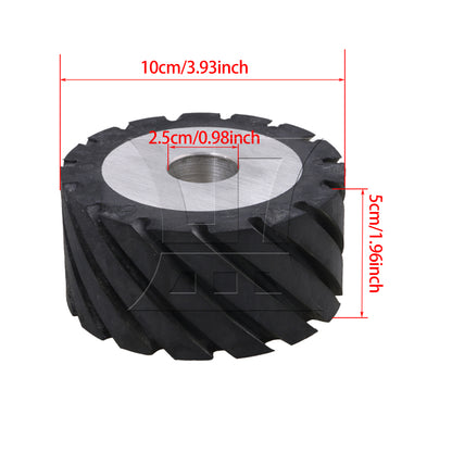 BQLZR 10 x 5cm Black Serrated Bearings Rubber Belt Grinder Sander Wheels