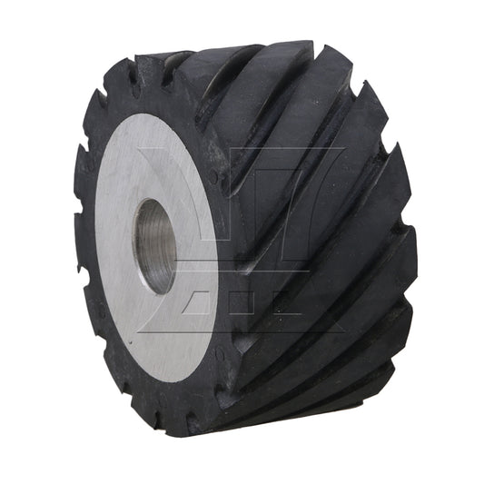 BQLZR 10 x 5cm Black Serrated Bearings Rubber Belt Grinder Sander Wheels